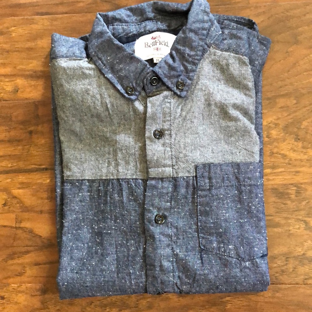 Bellfield Oxford Button Down Neppy Chambray Shirt